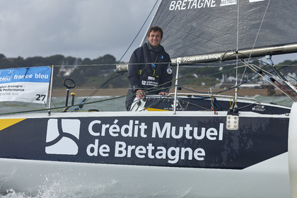 22_34965   © Thierry Martinez.ST NAZAIRE, FRANCE.07 Sept 2022.53éme édition de la Solitaire du Figaro.Arrivée de la 3éme étape , Ronan    St Nazaire.Tom Laperche (Région Bretagne-CMB Performance) vainqueur de l’étape et de l’édition de la Solitaire du Figaro 2022.