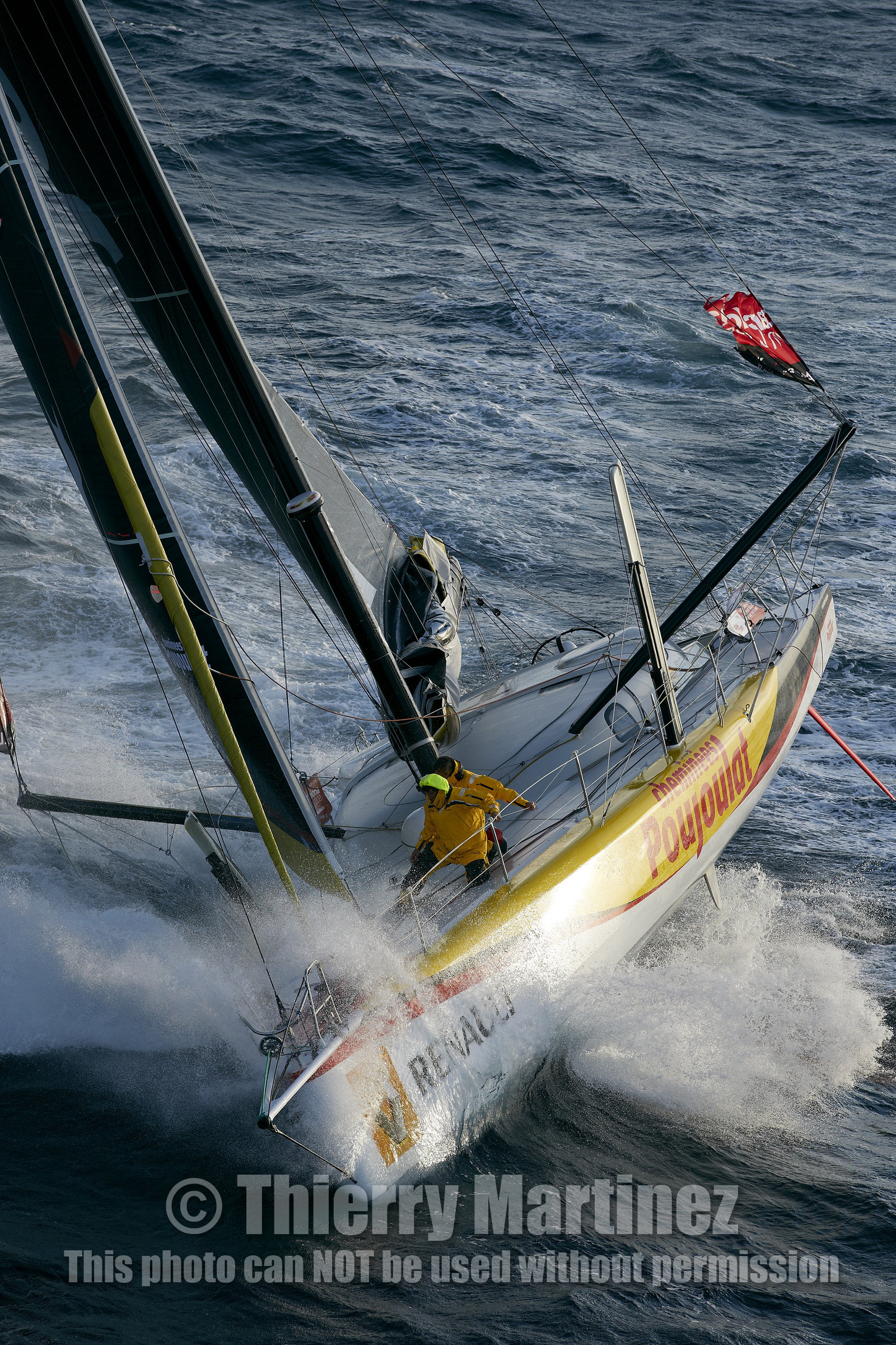 2014 BARCELONA WORLD RACE. Bernard Stamm (SUI) & Jean Le Cam (FRA) on CHEMINEES POUJOULAT