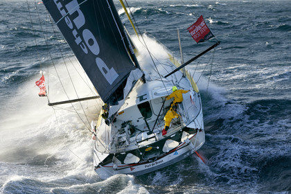2014 BARCELONA WORLD RACE. Bernard Stamm (SUI) & Jean Le Cam (FRA) on CHEMINEES POUJOULAT