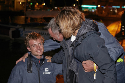 22_35250   © Thierry Martinez.ST NAZAIRE, FRANCE.07 Sept 2022.53éme édition de la Solitaire du Figaro.Arrivée de la 3éme étape , Royan    St Nazaire.Tom Laperche (Région Bretagne-CMB Performance) vainqueur de l’étape et de l’édition de la Solitaire du Figaro 2022.