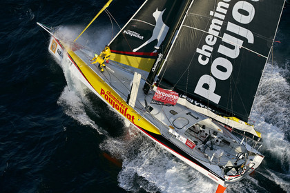 2014 BARCELONA WORLD RACE. Bernard Stamm (SUI) & Jean Le Cam (FRA) on CHEMINEES POUJOULAT
