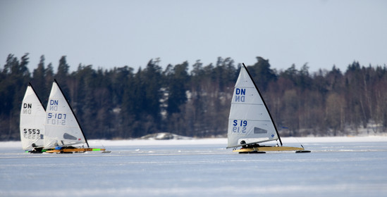 Ice Boats in Stockholm Archipelago - March 2005.