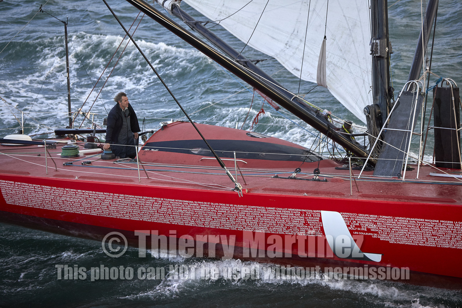 Départ de Jeff Pellet (FRA) sur son bateau COME IN VENDEE POUR UN TOUR DU MONDE;