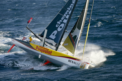 2014 BARCELONA WORLD RACE. Bernard Stamm (SUI) & Jean Le Cam (FRA) on CHEMINEES POUJOULAT