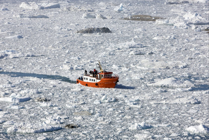 Schooner LA LOUISE sailing on west coast of Greenland.