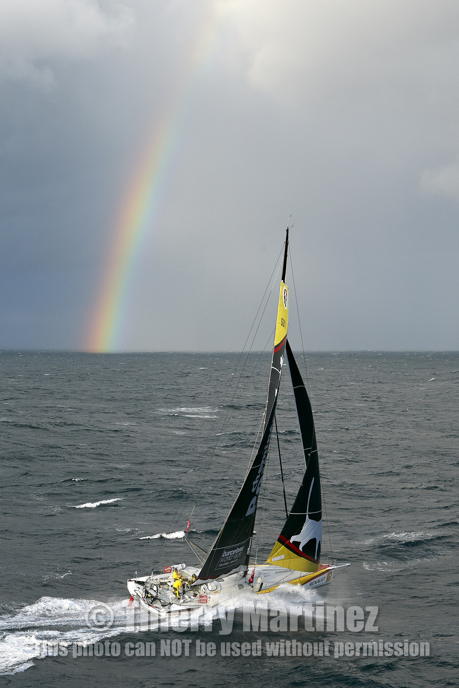 2014 BARCELONA WORLD RACE. Bernard Stamm (SUI) & Jean Le Cam (FRA) on CHEMINEES POUJOULAT