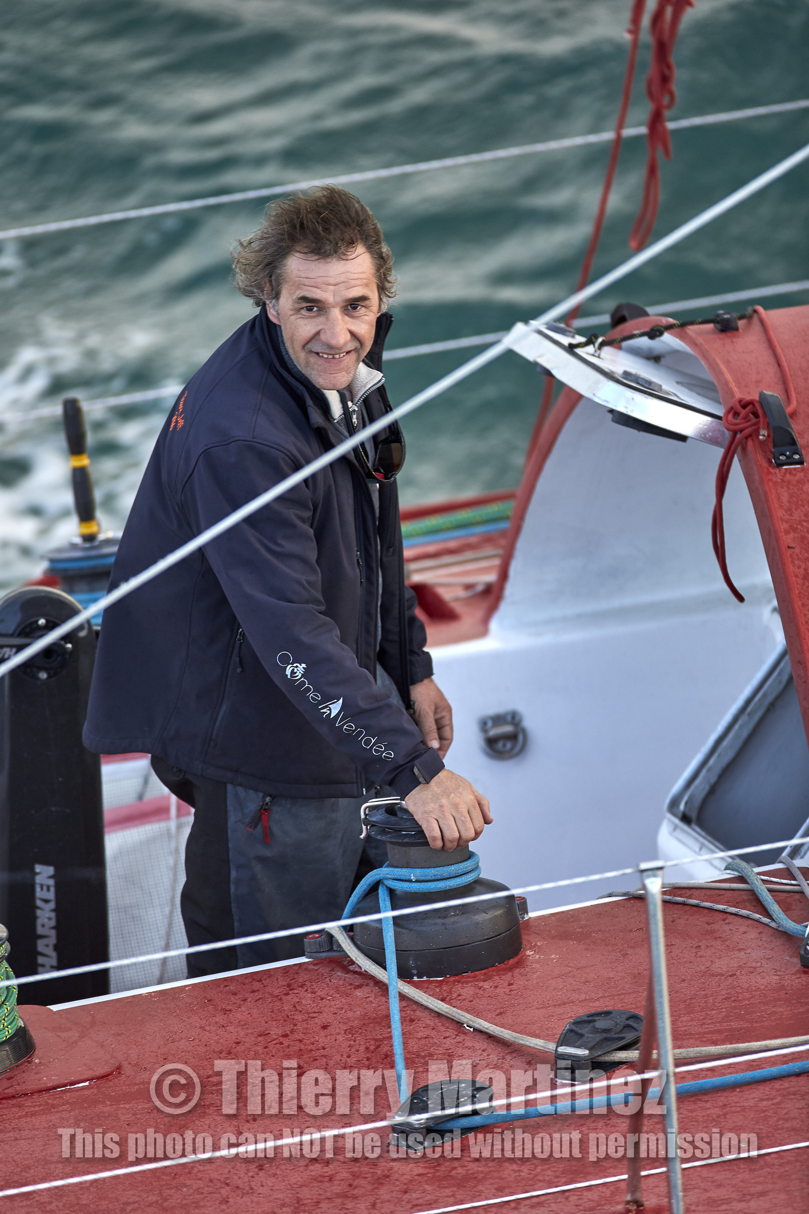 Départ de Jeff Pellet (FRA) sur son bateau COME IN VENDEE POUR UN TOUR DU MONDE;