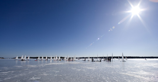 Ice Boats in Stockholm Archipelago - March 2005.
