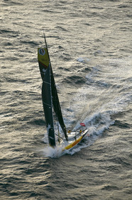 2014 BARCELONA WORLD RACE. Bernard Stamm (SUI) & Jean Le Cam (FRA) on CHEMINEES POUJOULAT