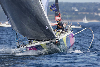 22_33406   © Thierry Martinez.PORT LA FORET, FRANCE. 28 Aout  2022.53éme édition de la Solitaire du Figaro.Départ de la 2éme étape , Port La Forêt   Royan (635NM).