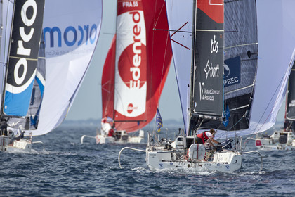 22_33224   © Thierry Martinez.PORT LA FORET, FRANCE. 28 Aout  2022.53éme édition de la Solitaire du Figaro.Départ de la 2éme étape , Port La Forêt   Royan (635NM).