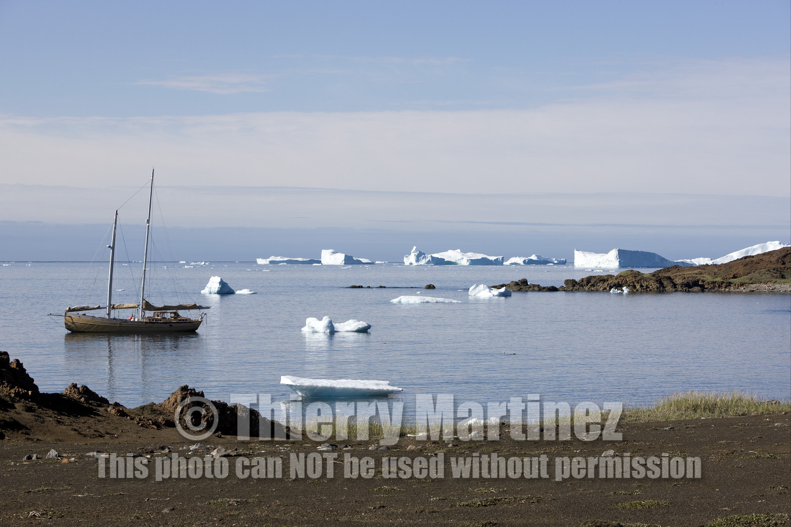 Schooner LA LOUISE sailing on west coast of Greenland.