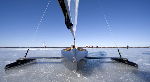 Ice Boats in Stockholm Archipelago - March 2005.