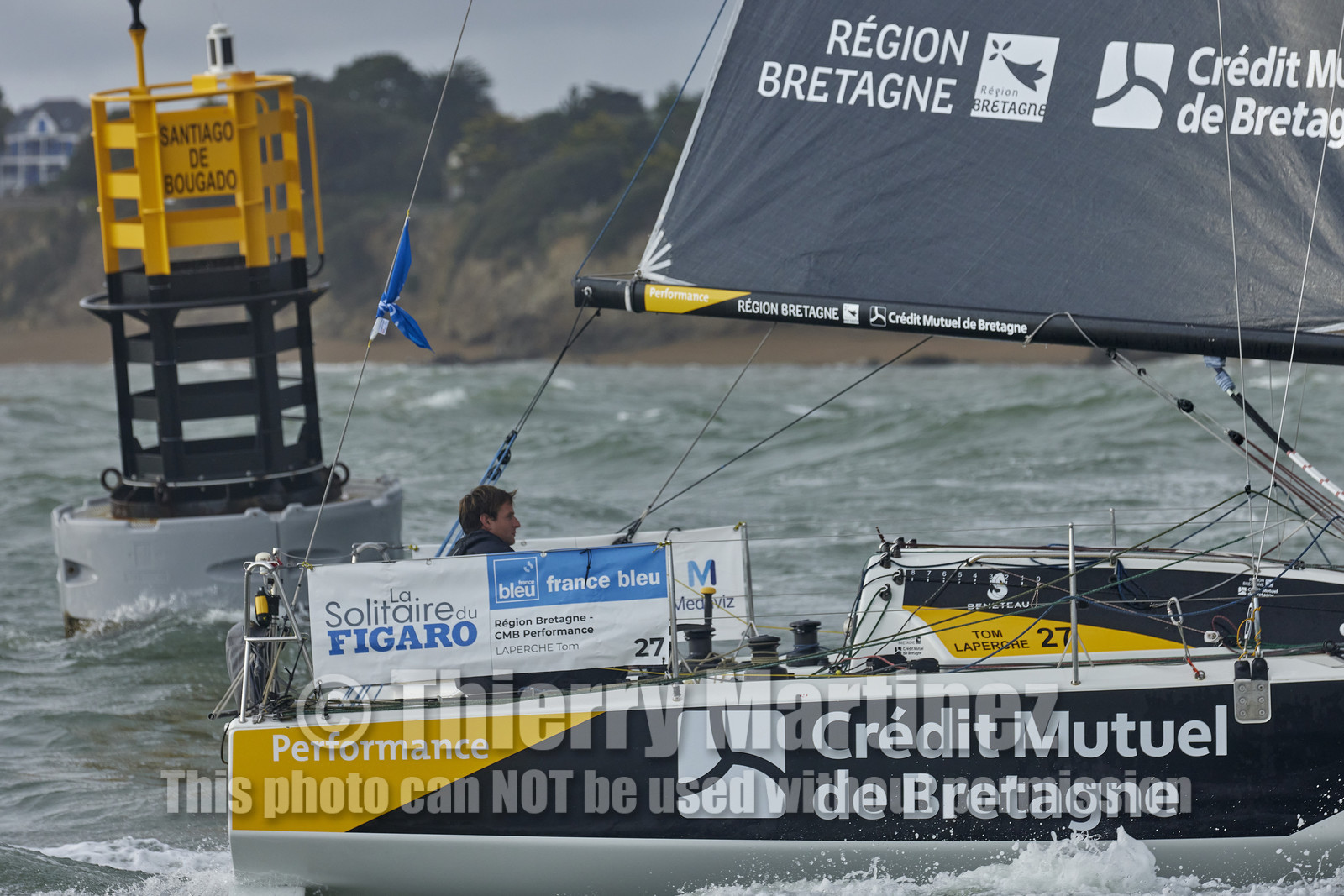 22_34939   © Thierry Martinez.ST NAZAIRE, FRANCE.07 Sept 2022.53éme édition de la Solitaire du Figaro.Arrivée de la 3éme étape , Ronan    St Nazaire.Tom Laperche (Région Bretagne-CMB Performance) vainqueur de l’étape et de l’édition de la Solitaire du Figaro 2022.