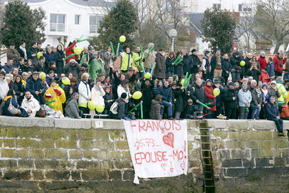 2012 13 VENDEE GLOBE. Winner arrival in Les sables d'Olonne (FRA