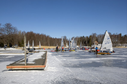 Ice Boats in Stockholm Archipelago - March 2005.