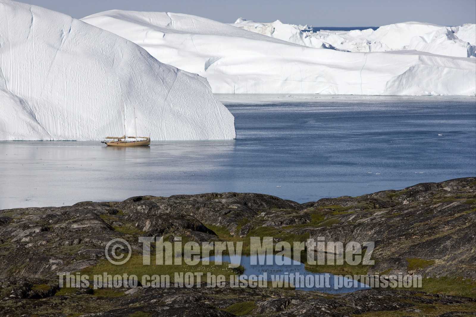 Schooner LA LOUISE sailing on west coast of Greenland.
