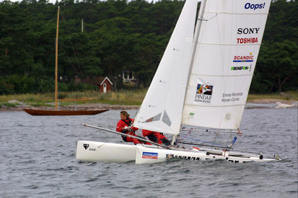 01_0499D-©ThMartinez- Sweden 1st 3rd August 2001. Archipelago Raid (Catamaran Formula 18).Emma Richards (UK) & Ronan Cointo (FRA)