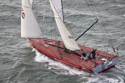 Départ de Jeff Pellet (FRA) sur son bateau COME IN VENDEE POUR UN TOUR DU MONDE;