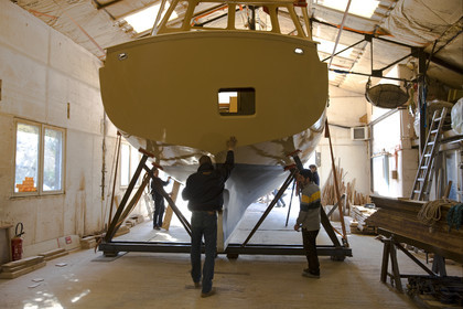 Launch of Thierry Dubois (FRA) new schooner LA LOUISE