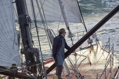 Départ de Jeff Pellet (FRA) sur son bateau COME IN VENDEE POUR UN TOUR DU MONDE;