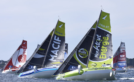 22_32803   © Thierry Martinez.PORT LA FORET, FRANCE. 28 Aout  2022.53éme édition de la Solitaire du Figaro.Départ de la 2éme étape , Port La Forêt   Royan (635NM).