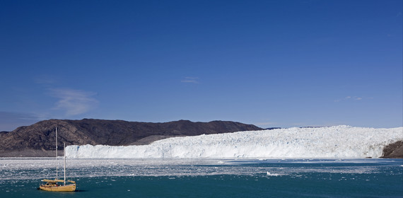 Schooner LA LOUISE sailing on west coast of Greenland.
