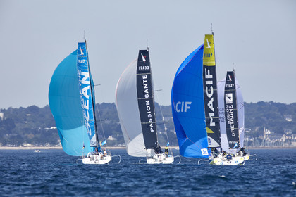 22_33254   © Thierry Martinez.PORT LA FORET, FRANCE. 28 Aout  2022.53éme édition de la Solitaire du Figaro.Départ de la 2éme étape , Port La Forêt   Royan (635NM).