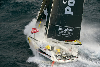 2014 BARCELONA WORLD RACE. Bernard Stamm (SUI) & Jean Le Cam (FRA) on CHEMINEES POUJOULAT