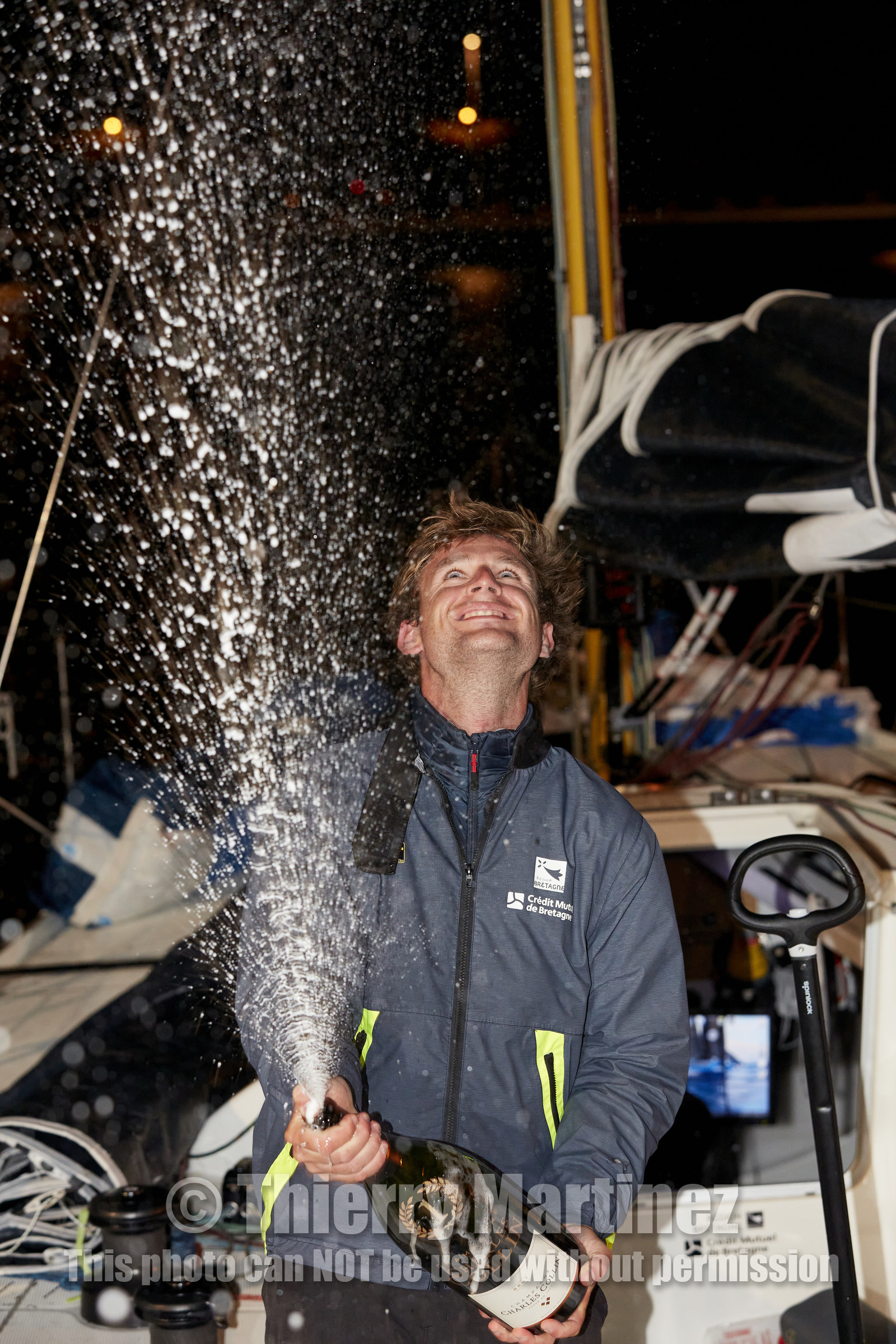 22_35132   © Thierry Martinez.ST NAZAIRE, FRANCE.07 Sept 2022.53éme édition de la Solitaire du Figaro.Arrivée de la 3éme étape , Royan    St Nazaire.Tom Laperche (Région Bretagne-CMB Performance) vainqueur de l’étape et de l’édition de la Solitaire du Figaro 2022.