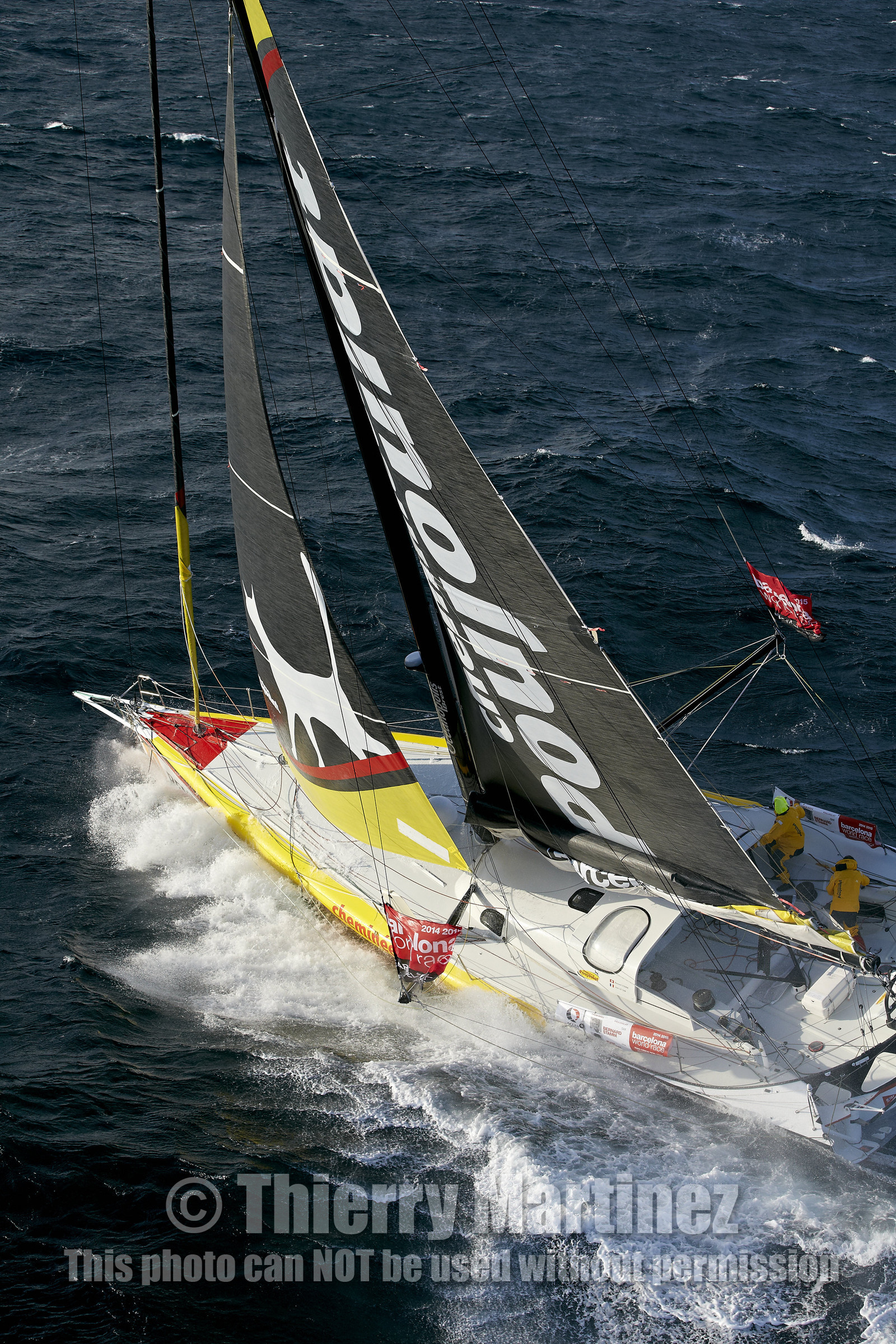 2014 BARCELONA WORLD RACE. Bernard Stamm (SUI) & Jean Le Cam (FRA) on CHEMINEES POUJOULAT
