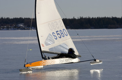 Ice Boats in Stockholm Archipelago - March 2005.
