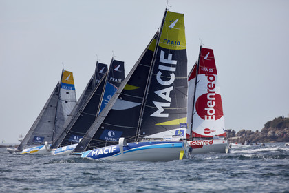22_33001   © Thierry Martinez.PORT LA FORET, FRANCE. 28 Aout  2022.53éme édition de la Solitaire du Figaro.Départ de la 2éme étape , Port La Forêt   Royan (635NM).