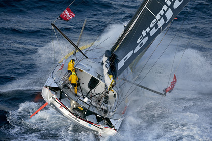 2014 BARCELONA WORLD RACE. Bernard Stamm (SUI) & Jean Le Cam (FRA) on CHEMINEES POUJOULAT