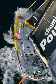 2014 BARCELONA WORLD RACE. Bernard Stamm (SUI) & Jean Le Cam (FRA) on CHEMINEES POUJOULAT