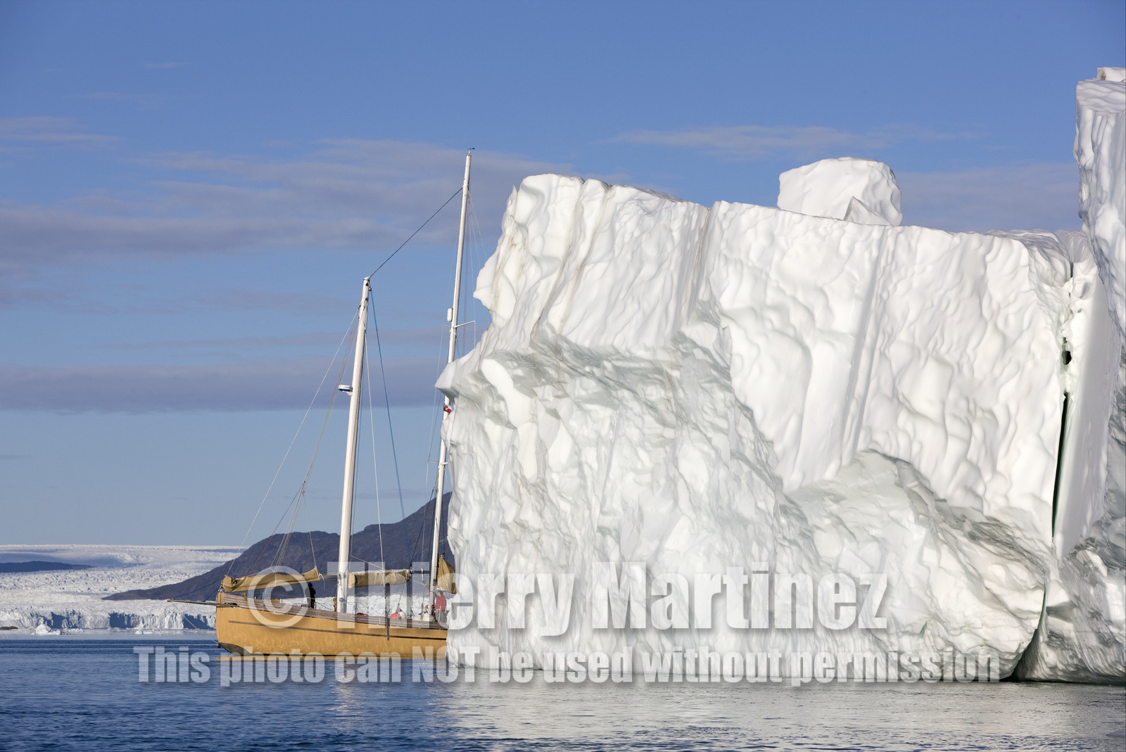 Schooner LA LOUISE sailing on west coast of Greenland.