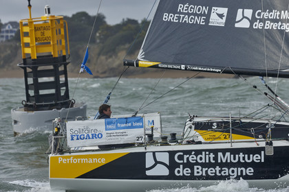 22_34939   © Thierry Martinez.ST NAZAIRE, FRANCE.07 Sept 2022.53éme édition de la Solitaire du Figaro.Arrivée de la 3éme étape , Ronan    St Nazaire.Tom Laperche (Région Bretagne-CMB Performance) vainqueur de l’étape et de l’édition de la Solitaire du Figaro 2022.