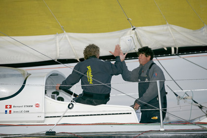 Bernard Stamm (SUI) & Jean Le Cam (FRA) winners of BWR 2014-15 on CHEMINEES POUJOULAT