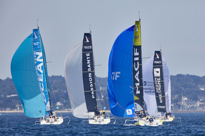 22_33256   © Thierry Martinez.PORT LA FORET, FRANCE. 28 Aout  2022.53éme édition de la Solitaire du Figaro.Départ de la 2éme étape , Port La Forêt   Royan (635NM).