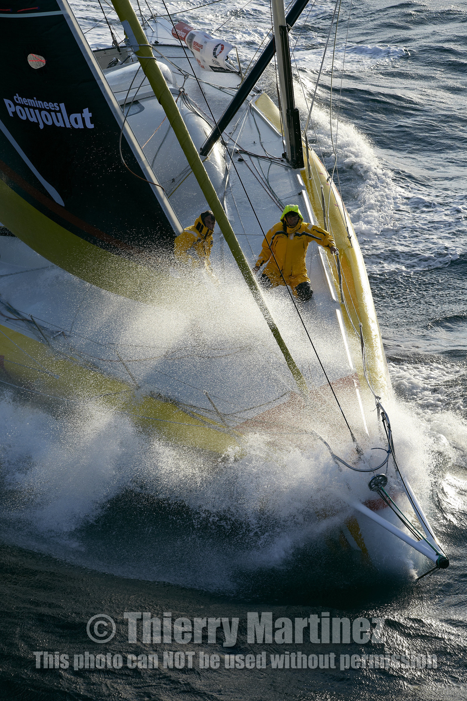 2014 BARCELONA WORLD RACE. Bernard Stamm (SUI) & Jean Le Cam (FRA) on CHEMINEES POUJOULAT