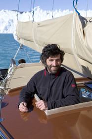 Schooner LA LOUISE sailing on west coast of Greenland.