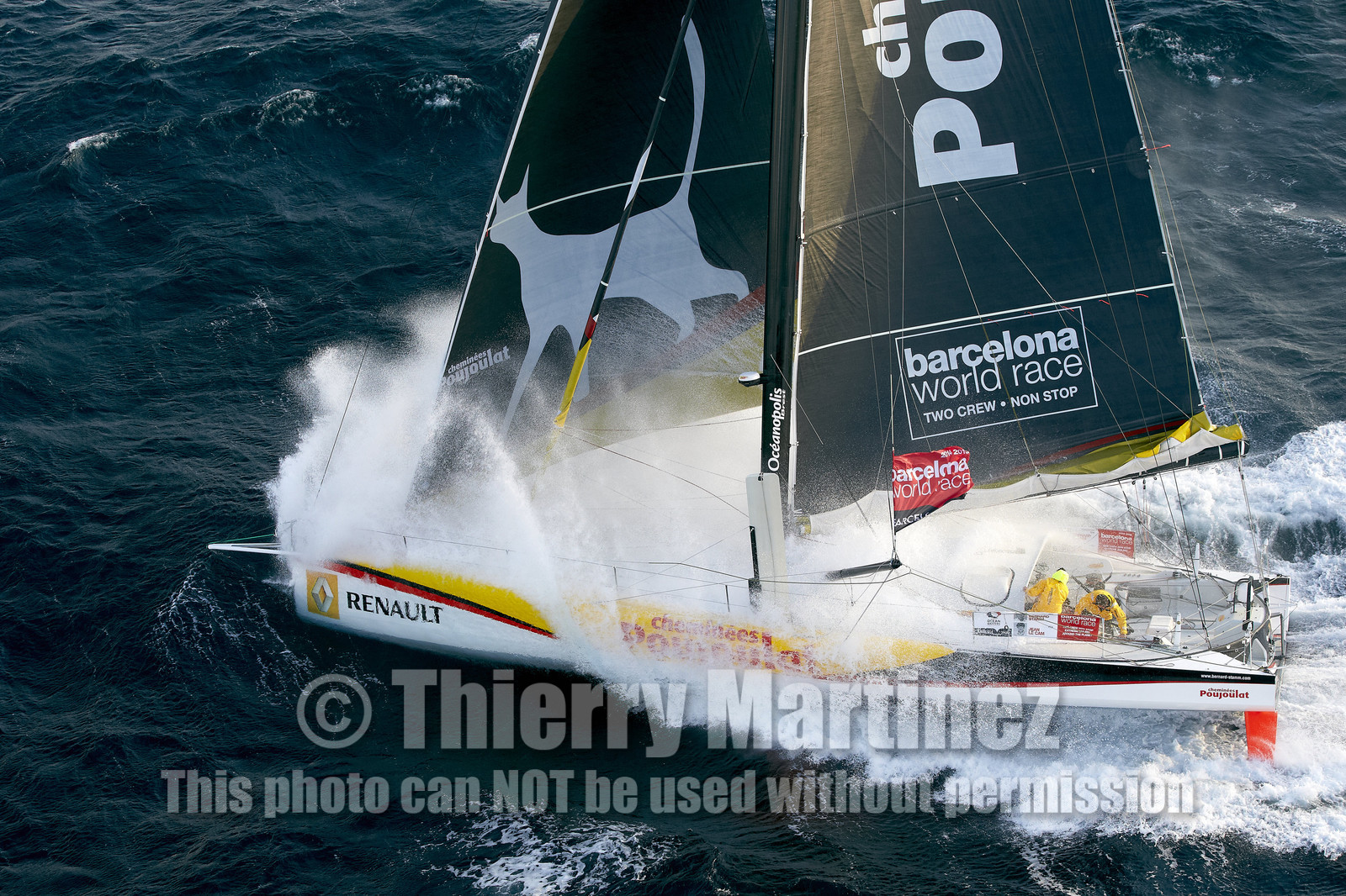 2014 BARCELONA WORLD RACE. Bernard Stamm (SUI) & Jean Le Cam (FRA) on CHEMINEES POUJOULAT