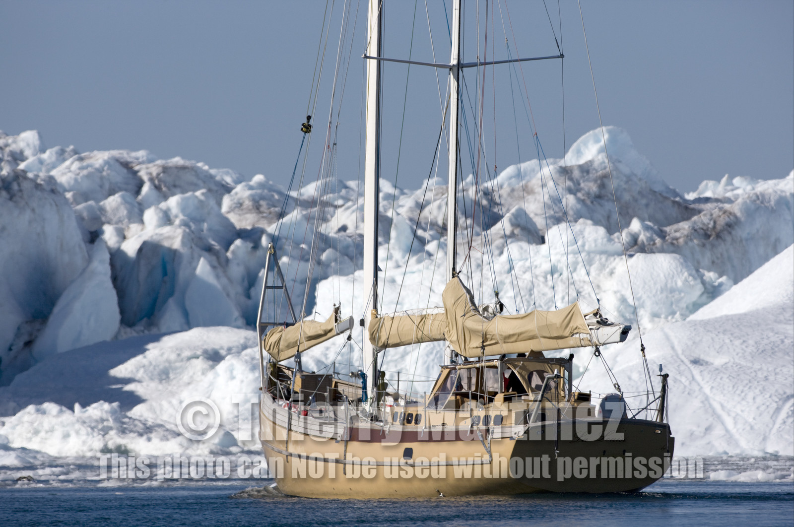 Schooner LA LOUISE sailing on west coast of Greenland.
