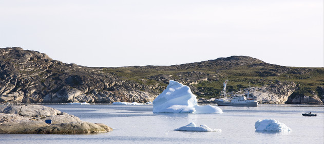 Schooner LA LOUISE sailing on west coast of Greenland.