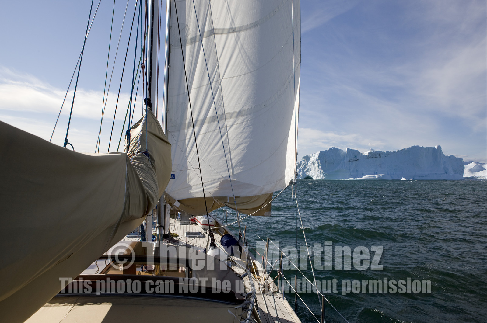 Schooner LA LOUISE sailing on west coast of Greenland.