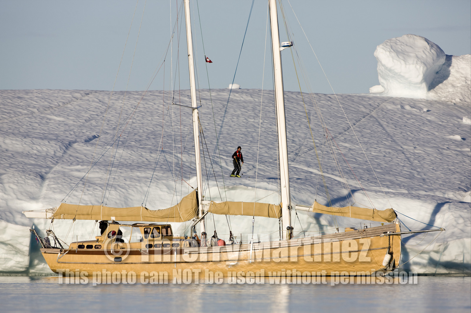 Schooner LA LOUISE sailing on west coast of Greenland.