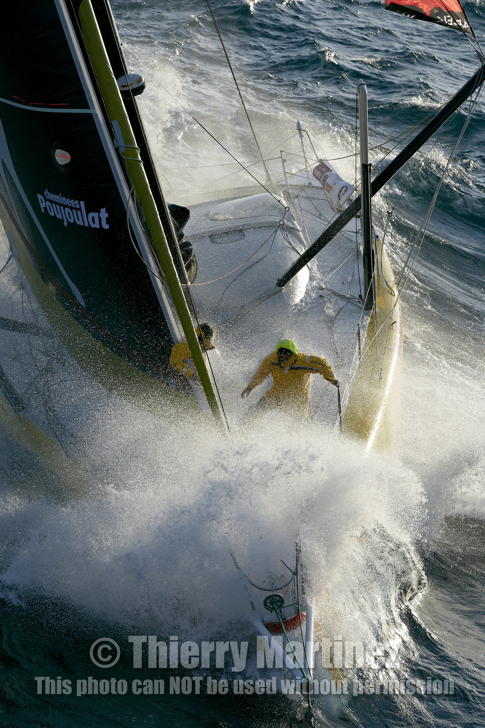 2014 BARCELONA WORLD RACE. Bernard Stamm (SUI) & Jean Le Cam (FRA) on CHEMINEES POUJOULAT