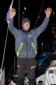 22_35111   © Thierry Martinez.ST NAZAIRE, FRANCE.07 Sept 2022.53éme édition de la Solitaire du Figaro.Arrivée de la 3éme étape , Royan    St Nazaire.Tom Laperche (Région Bretagne-CMB Performance) vainqueur de l’étape et de l’édition de la Solitaire du Figaro 2022.