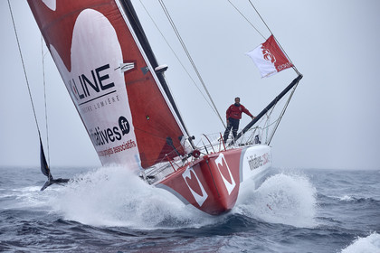 16_40316  ©Th.Martinez Sea&Co.  ILE DE GROIX - - FRANCE. 3 Août 2016. .Tanguy De Lamotte (FRA), a bord de l'IMOCA Initiatives-Coeur au large de l'Ile de Groix (FRA) en préparation du Vendée Globe 2016-17.