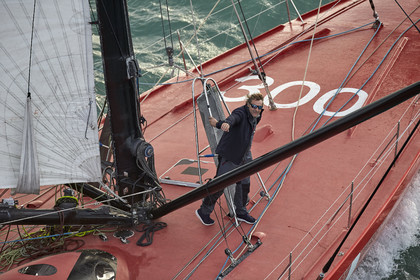 Départ de Jeff Pellet (FRA) sur son bateau COME IN VENDEE POUR UN TOUR DU MONDE;